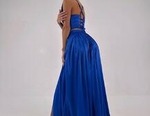 Атласний комплект: корсет + спідниця максі Атласний комплект: корсет + спідниця максі | PUSHKA SHOP