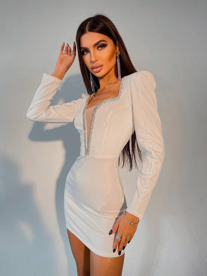 Платье,декорированное стразами   Платье,декорированное стразами   | PUSHKA SHOP