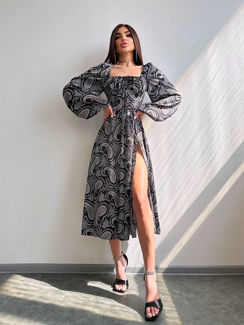 Сукня міді з квітковим принтом  Сукня міді з квітковим принтом  | PUSHKA SHOP