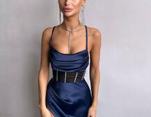 Комплект: корсет, декорований стразами + спідниця максі з драпіруванням  | PUSHKA SHOP