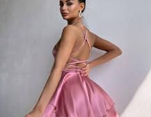 Шовкова сукня  з пишною спідницею та шнурівкою   | PUSHKA SHOP