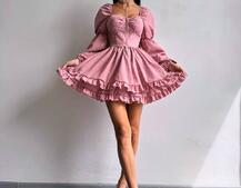 Сукня з квітковим принтом з воланами на ґудзиках  | PUSHKA SHOP