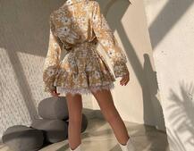 Сукня міні на гудзиках,декорована мереживом  Сукня міні на гудзиках,декорована мереживом  | PUSHKA SHOP