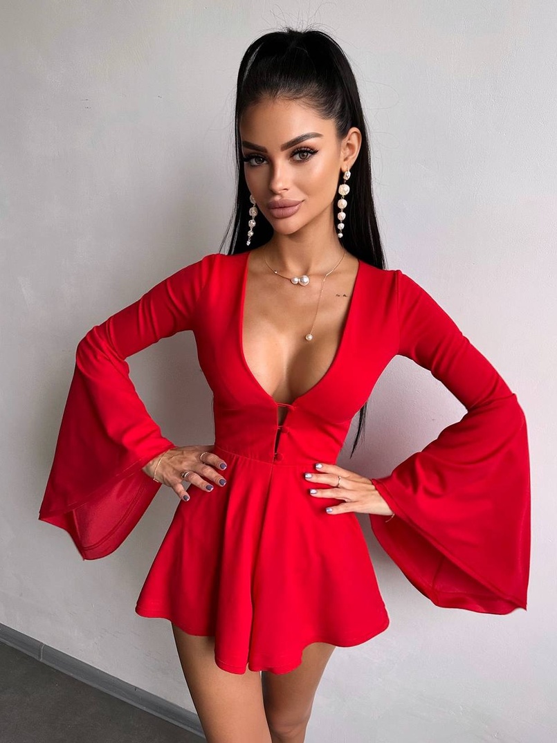 Ромпер з розкльошеними рукавами  Ромпер з розкльошеними рукавами  | PUSHKA SHOP