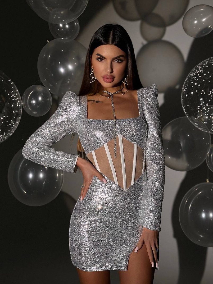 Блискуча корсетна сукня міні | PUSHKA SHOP