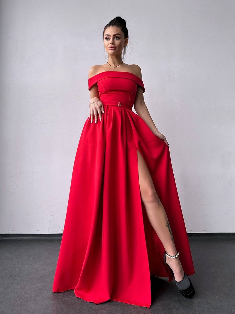 Сукня максі з відкритими плечима  Сукня максі з відкритими плечима  | PUSHKA SHOP