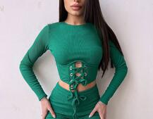 Трикотажний комплект: корсетний топ + легінси Трикотажний комплект: корсетний топ + легінси | PUSHKA SHOP