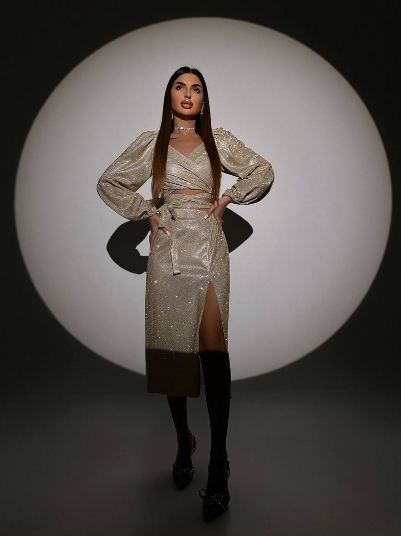 Сяючий комплект: топ  + спідниця  Сяючий комплект: топ  + спідниця  | PUSHKA SHOP