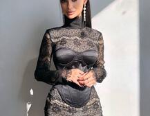 Комплект: мереживна сукня міні + корсет  Комплект: мереживна сукня міні + корсет  | PUSHKA SHOP