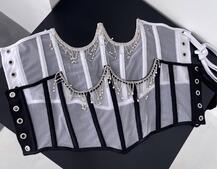 Корсет на кісточках зі шнурівкою, декорований бахромою зі страз Корсет на кісточках зі шнурівкою, декорований бахромою зі страз | PUSHKA SHOP