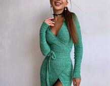 Трикотажна сукня із запахом | PUSHKA SHOP