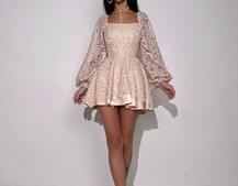 Мереживна сукня з корсетним верхом та пишною подвійною спідницею  Мереживна сукня з корсетним верхом та пишною подвійною спідницею  | PUSHKA SHOP