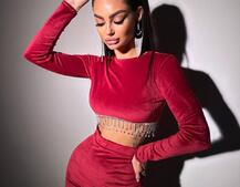 Оксамитовий комплект, декорований бахромою зі страз Оксамитовий комплект, декорований бахромою зі страз | PUSHKA SHOP