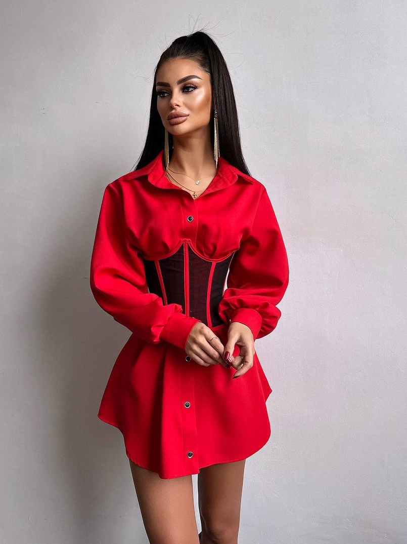 Приталена сорочка + корсет  | PUSHKA SHOP