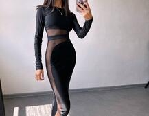 Сукня міді  із вставками сітки  Сукня міді  із вставками сітки  | PUSHKA SHOP