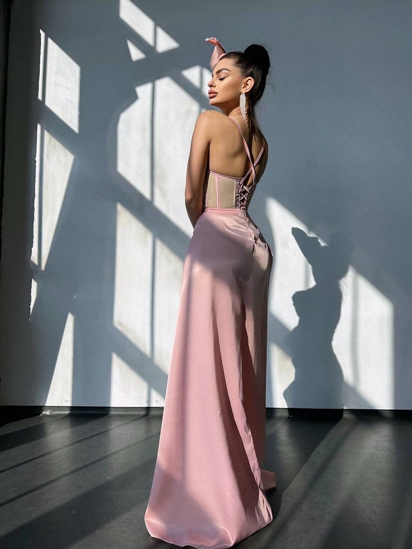 Комплект: корсет, декорований стразами + спідниця максі з драпіруванням  Комплект: корсет, декорований стразами + спідниця максі з драпіруванням  | PUSHKA SHOP