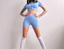 Комплект: топ на ґудзиках + велосипедки Комплект: топ на ґудзиках + велосипедки | PUSHKA SHOP