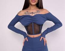 Комплект : штани кльош і топ з елементами корсету  Комплект : штани кльош і топ з елементами корсету  | PUSHKA SHOP