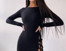 Трикотажное платье по фигуре  со шнуровкой  Трикотажное платье по фигуре  со шнуровкой  | PUSHKA SHOP