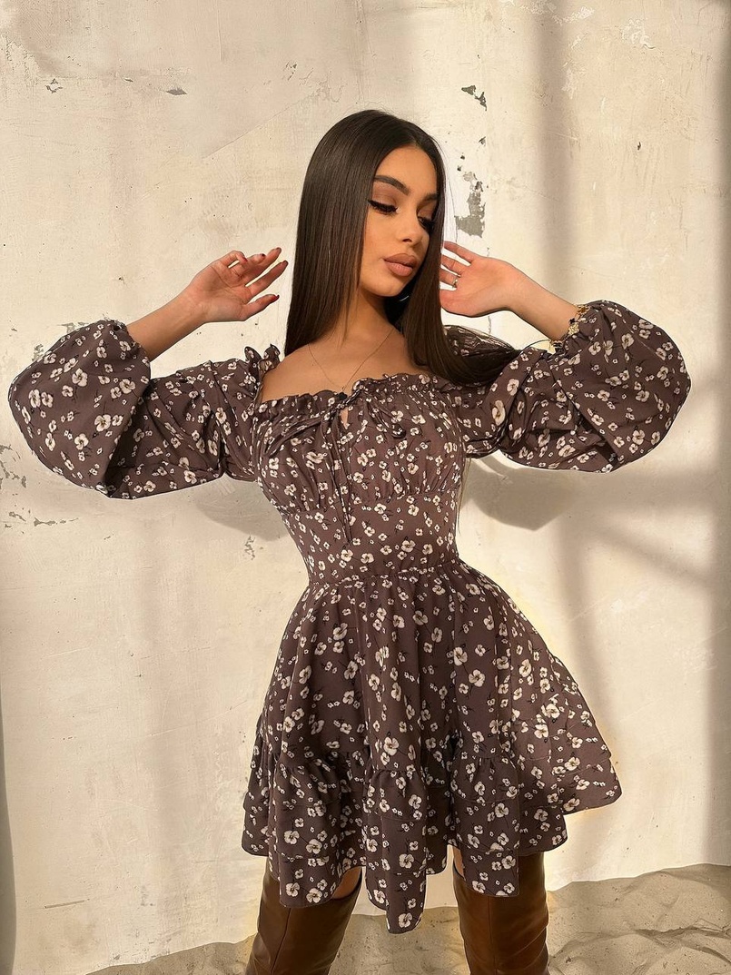 Сукня з воланами та шнурівкою  по спинці | PUSHKA SHOP