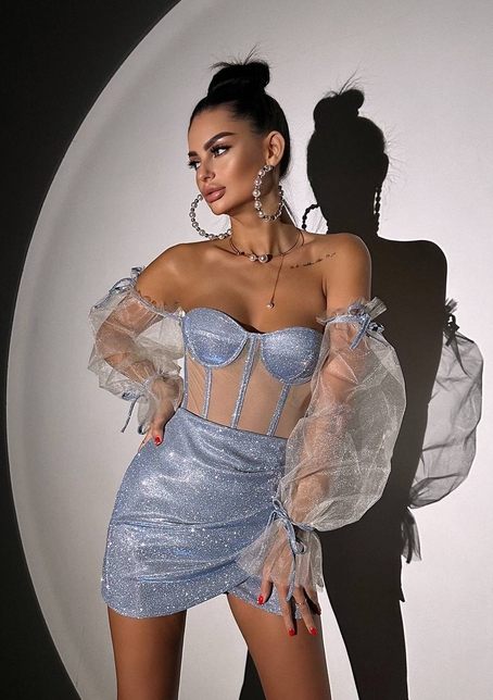 Сяючий комплект: корсет + спідниця  | PUSHKA SHOP