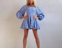 Сукня міні з квітковим принтом, корсетним верхом та подвійною спідницею  Сукня міні з квітковим принтом, корсетним верхом та подвійною спідницею  | PUSHKA SHOP