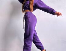 Базовий костюм на флісі з об'ємними капюшоном Базовий костюм на флісі з об'ємними капюшоном | PUSHKA SHOP