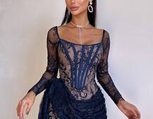 Мереживна сукня міні зі шлейфом Мереживна сукня міні зі шлейфом | PUSHKA SHOP