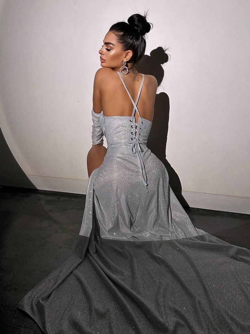 Сяючий комплект: корсет+ рукавички + спідниця максі | PUSHKA SHOP