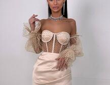 Улюблений комплект в новому виконанні: корсет бюстьє з об’ємними рукавами + спідниця міні | PUSHKA SHOP