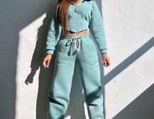 Комплект на флісі : худі з елементами корсету + штани  Комплект на флісі : худі з елементами корсету + штани  | PUSHKA SHOP