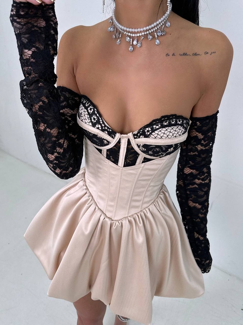 Комплект: мереживний корсет бюстьє + корсетна спідниця Комплект: мереживний корсет бюстьє + корсетна спідниця | PUSHKA SHOP