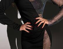 Сукня декорована сіткою із стразами міні або міді Сукня декорована сіткою із стразами міні або міді | PUSHKA SHOP