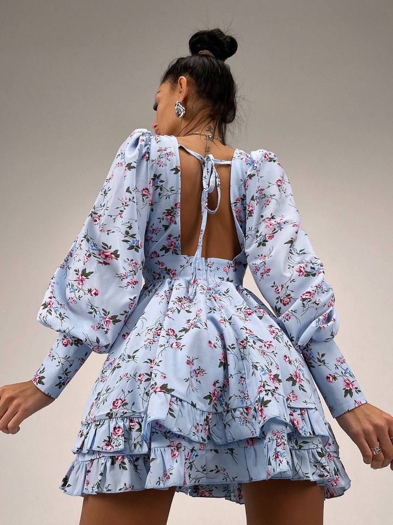 Сукня міні з пишною спідницею та драпіруванням на талії | PUSHKA SHOP