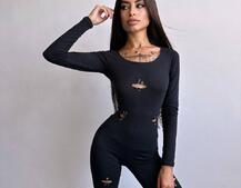 Трикотажний комбінезон з розрізами  Трикотажний комбінезон з розрізами  | PUSHKA SHOP