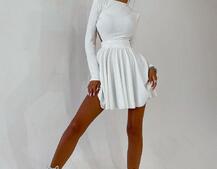 Приталенное трикотажное платье с открытой спинкой  Приталенное трикотажное платье с открытой спинкой  | PUSHKA SHOP