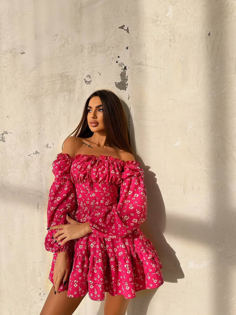 Сукня з воланами та шнурівкою  по спинці Сукня з воланами та шнурівкою  по спинці | PUSHKA SHOP