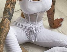 Трикотажный комплект: корсетный топ на косточках + леггинсы Трикотажный комплект: корсетный топ на косточках + леггинсы | PUSHKA SHOP