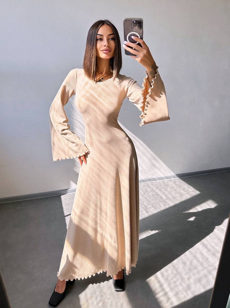 Трикотажна сукня зі шнурівкою на спинці    Трикотажна сукня зі шнурівкою на спинці    | PUSHKA SHOP