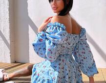 Сукня з квітковим принтом з воланами на ґудзиках  Сукня з квітковим принтом з воланами на ґудзиках  | PUSHKA SHOP