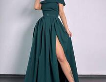 Сукня максі з відкритими плечима  | PUSHKA SHOP