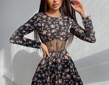 Приталена сукня з корсетною вставкою та спідницею-сонцем Приталена сукня з корсетною вставкою та спідницею-сонцем | PUSHKA SHOP