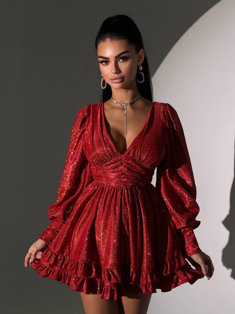 Сукня із пишною подвійною спідницею та драпіруванням Сукня із пишною подвійною спідницею та драпіруванням | PUSHKA SHOP