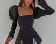 Сукня з об'ємними рукавами + спідниця з воланами Сукня з об'ємними рукавами + спідниця з воланами | PUSHKA SHOP