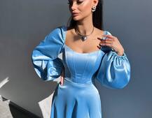 Елегантна сукня міді з корсетним верхом | PUSHKA SHOP