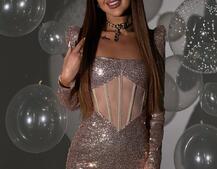 Блискуча корсетна сукня міні | PUSHKA SHOP