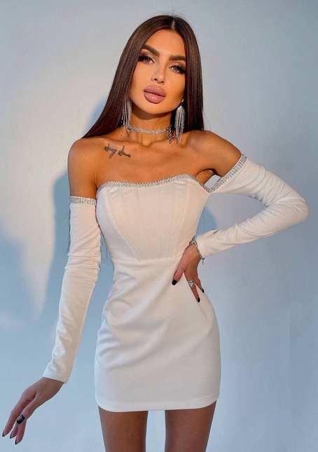 Корсетное платье,декорированное стразами   | PUSHKA SHOP