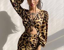 Платье мини в леопардовый принт  Платье мини в леопардовый принт  | PUSHKA SHOP