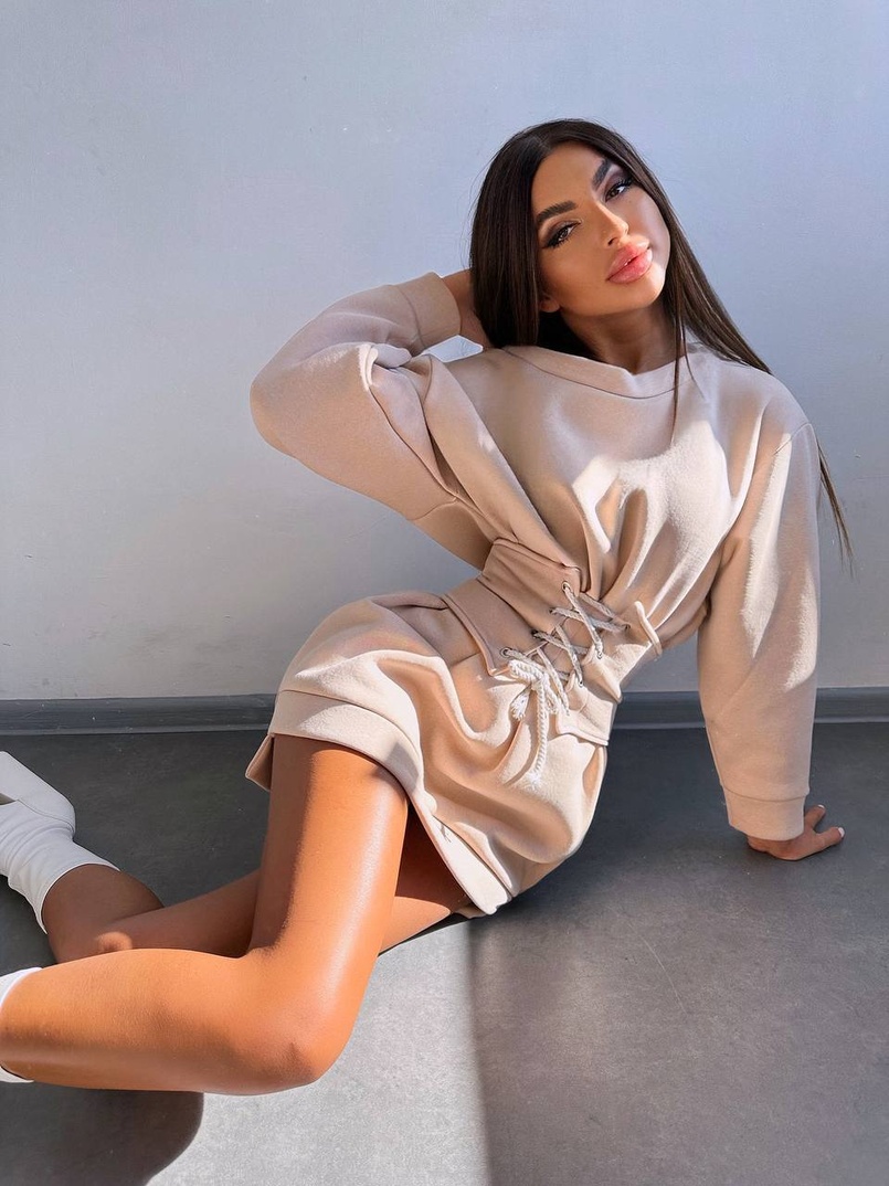 Тепле затишне худі over-size на флісі + корсет на шнурівці Можна носити з корсетом та без | PUSHKA SHOP