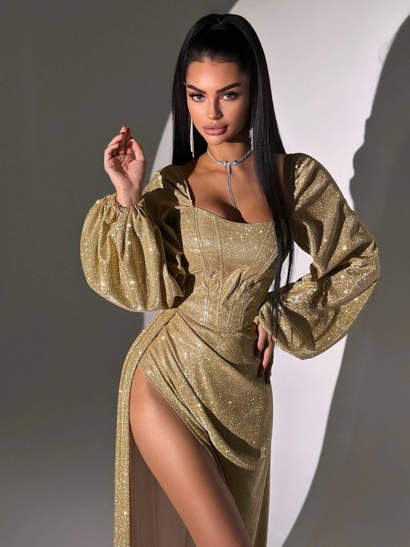 Сяючий комплект: корсет + спідниця  максі з драпіруванням Сяючий комплект: корсет + спідниця  максі з драпіруванням | PUSHKA SHOP